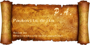 Paukovits Arita névjegykártya